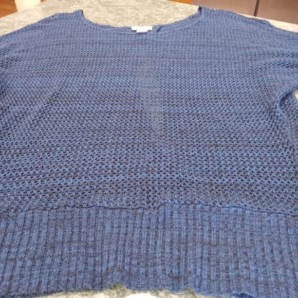 Vintage Loop 18 Open Back Open Knit Sweater Top Juniors Size 13/15 Blue 90s Y2k - Picture 10 of 10